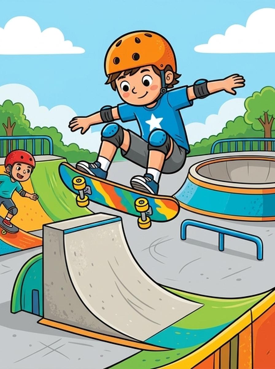 Skateboard kleurplaten