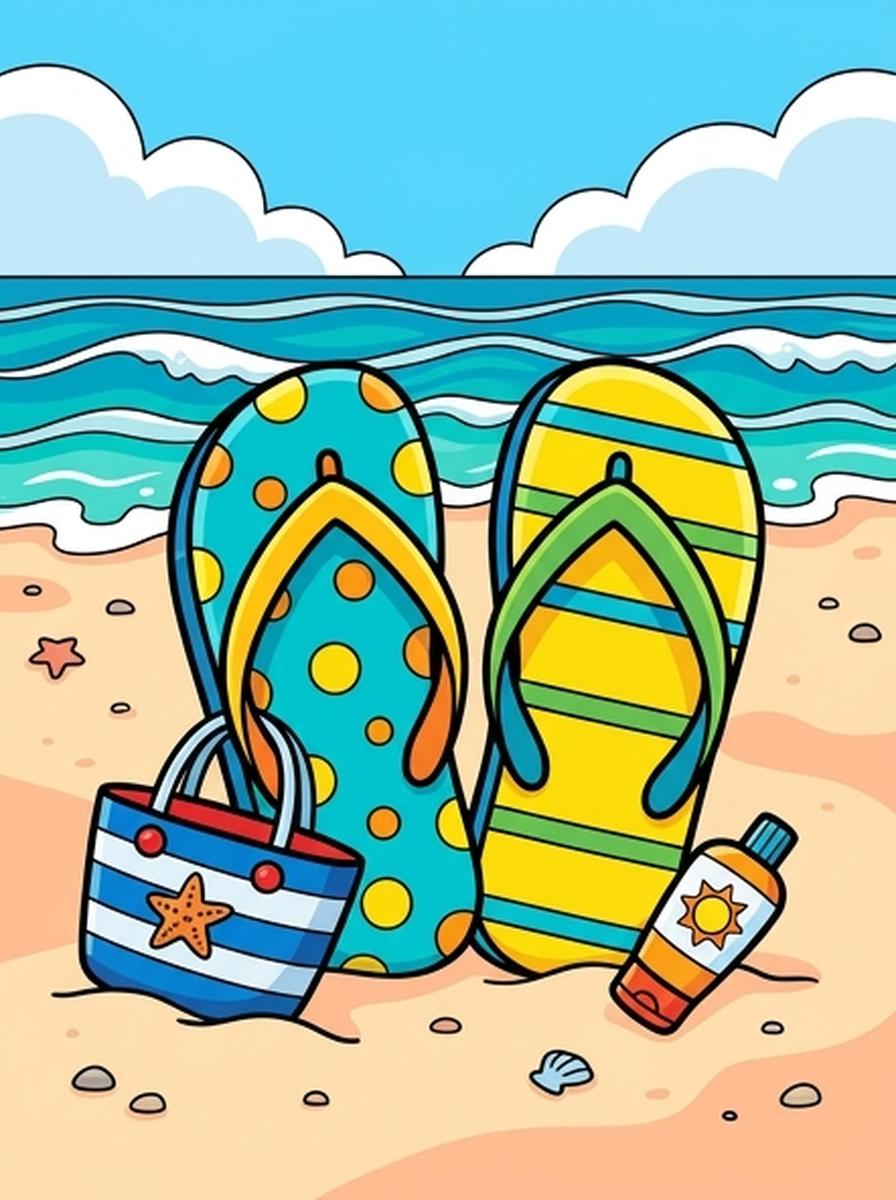 Slippers kleurplaten