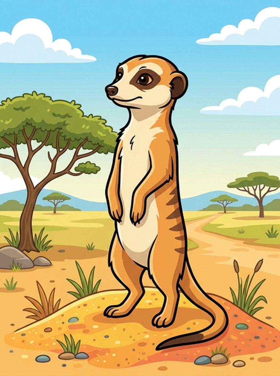 Stokstaartje kleurplaten