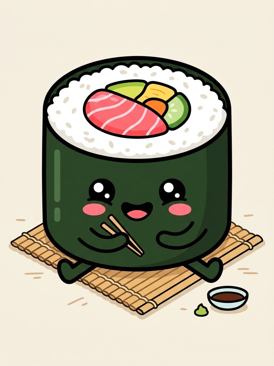 Sushi Roll kleurplaten