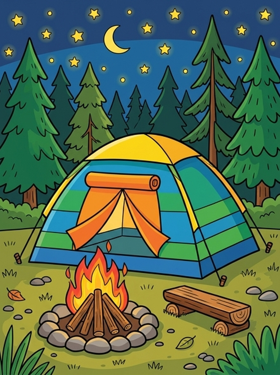 Tent kleurplaten