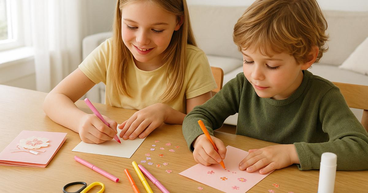 Sfeerbeeld bij het artikel over 15 ideeen voor een moederdagkaart maken met kinderen