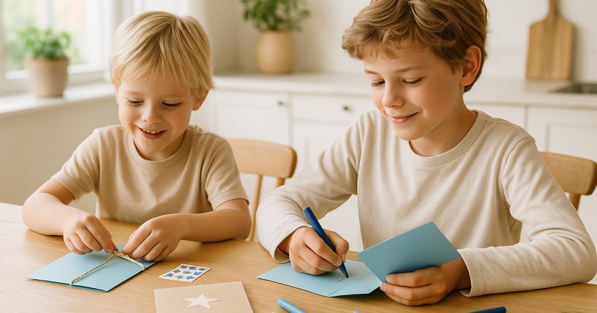 Sfeerbeeld bij het artikel over 15 ideeen om een vaderdagkaart te maken met kinderen