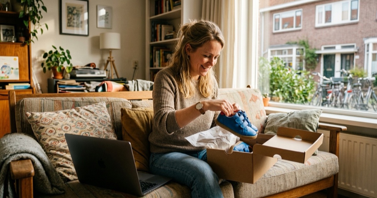 Kinderschoenen online of in de winkel passen?