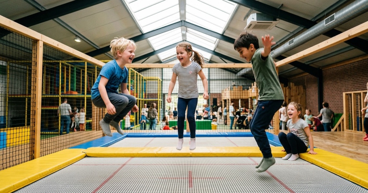 Met kinderen bij regen in Brabant