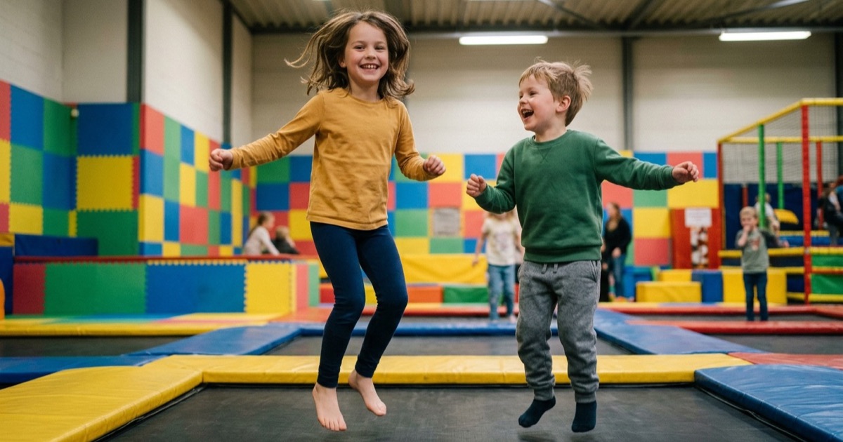 Een Nederlands kind richt geconcentreerd een keu op gekleurde ballen op een kleine pooltafel binnen op een regendag