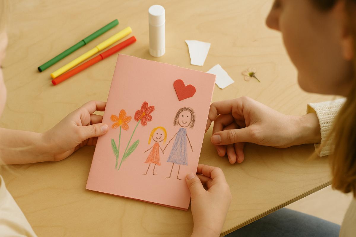 Ondersteunend beeld bij het artikel over 15 ideeen voor een moederdagkaart maken met kinderen