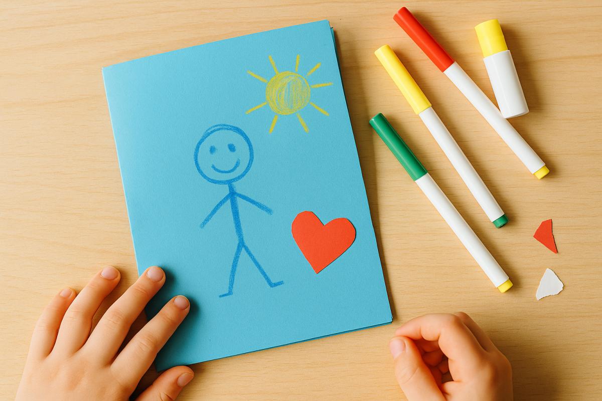 Ondersteunend beeld bij het artikel over 15 ideeen om een vaderdagkaart te maken met kinderen