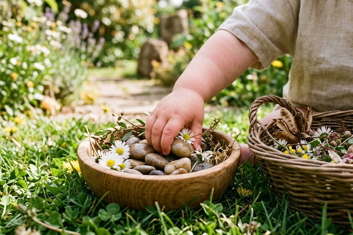 Peuter en kleuter spelen samen buiten in de tuin op een zonnige zomerdag