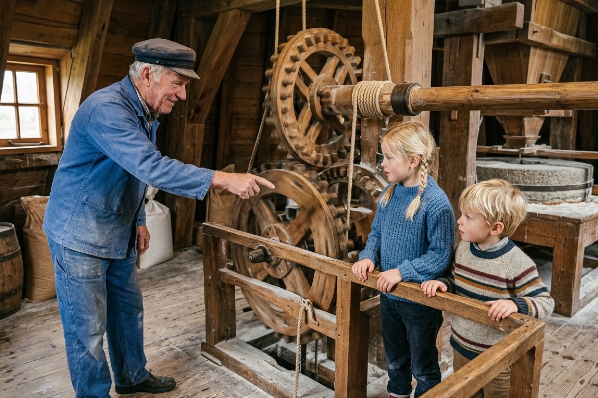 Een Nederlands gezin zwemt in een verwarmd binnenzwembad op Ameland terwijl het buiten regent