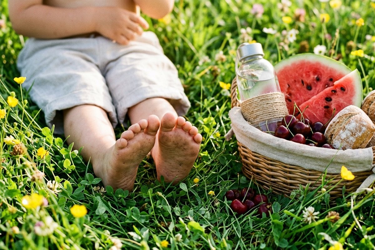Peuter en kleuter spelen samen met water in de tuin op een zonnige zomerdag