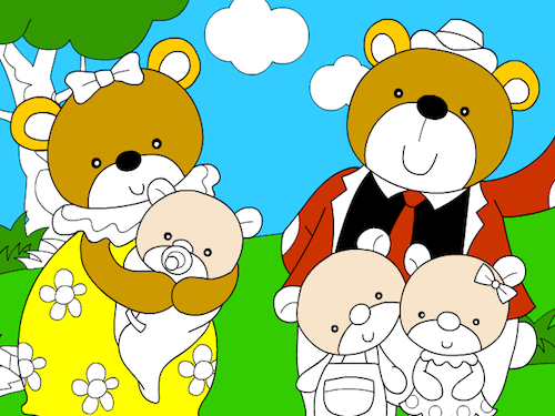 Berenfamilie Kleurplaat