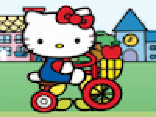 Hello Kitty op de Fiets