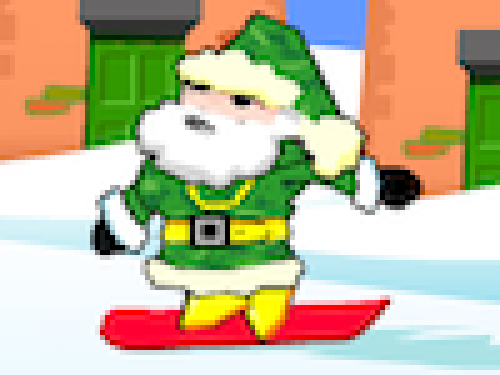 Kerstman Snowboarden