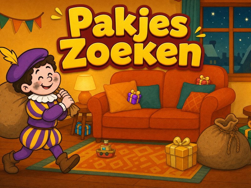 Pakjes Zoeken — screenshot van het spelletje