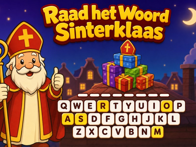 Raad het Woord Sinterklaas — screenshot van het spelletje