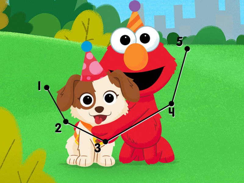 Sesamstraat Stippen Verbinden: Verjaardagsfeest