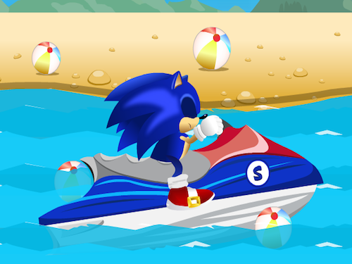Sonic op de Waterscooter