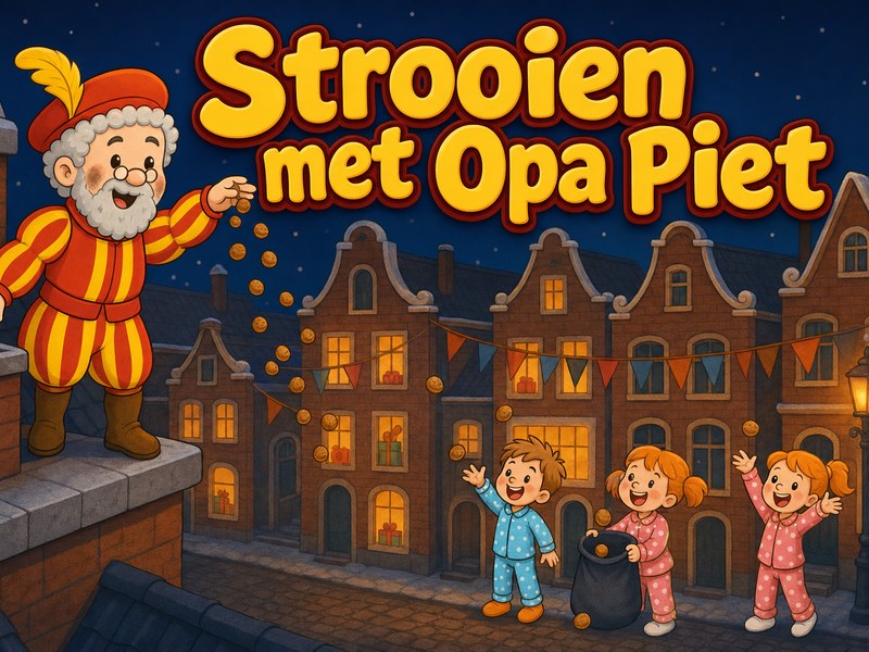 Strooien met Opa Piet — screenshot van het spelletje