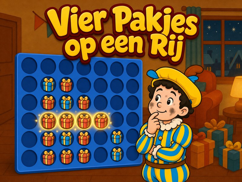 Vier Pakjes op een Rij — screenshot van het spelletje