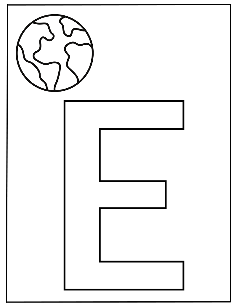 Hoofdletter E werkblad — gratis werkblad PDF