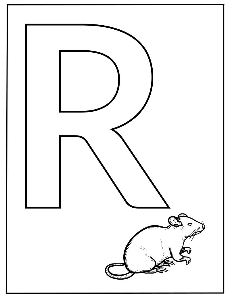 Hoofdletter R werkblad — gratis werkblad PDF