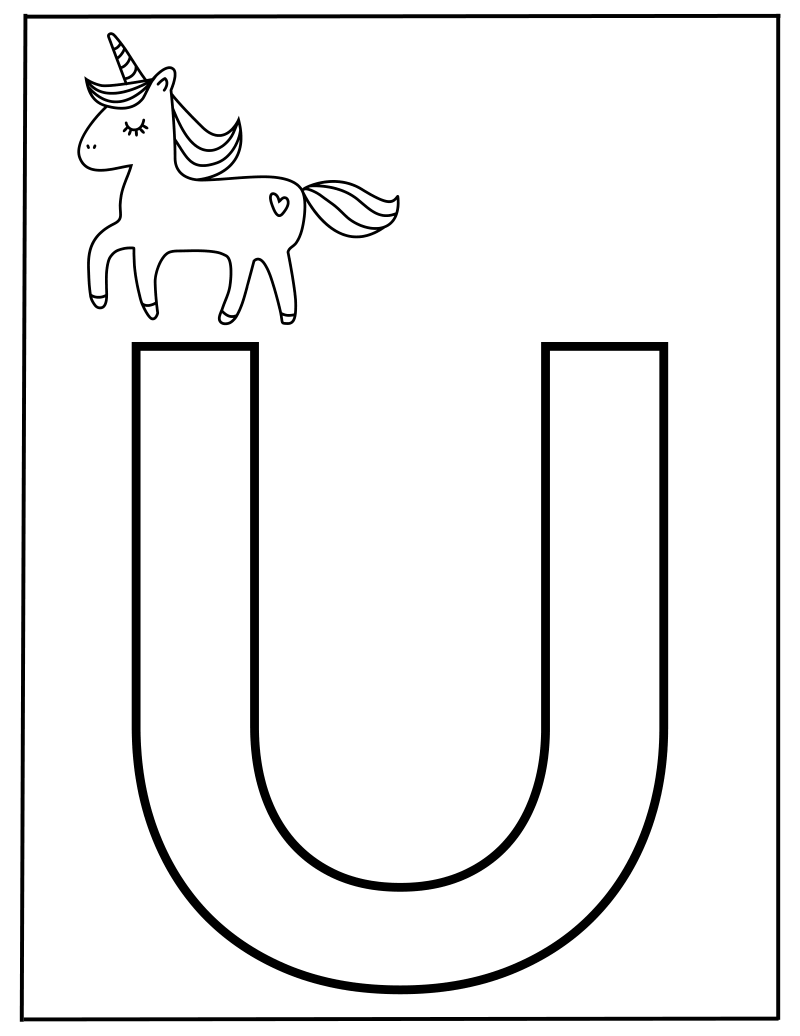 Hoofdletter U werkblad — gratis werkblad PDF