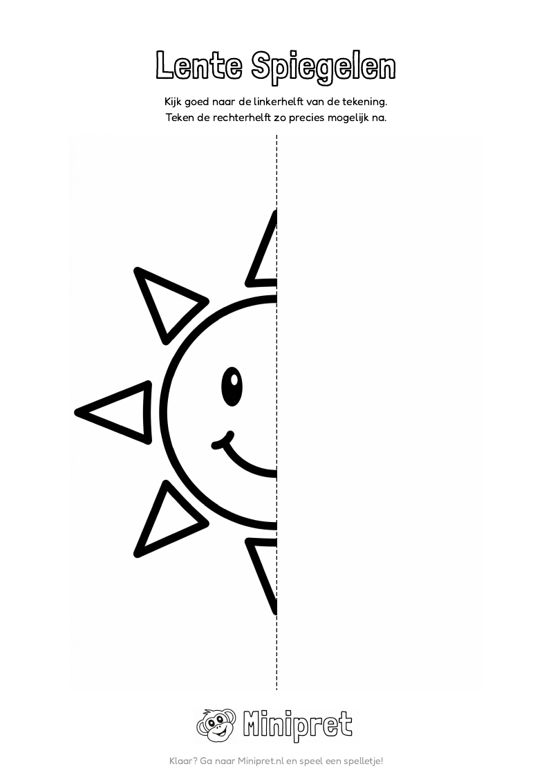 Lente Spiegelen Groep 1-2 — gratis werkblad PDF