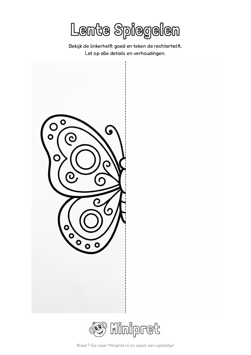 Lente Spiegelen Groep 5-6 — gratis werkblad PDF