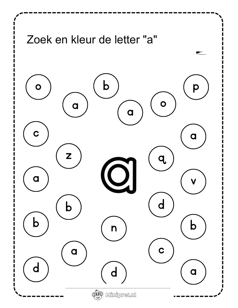 Letter A werkblad — gratis werkblad PDF