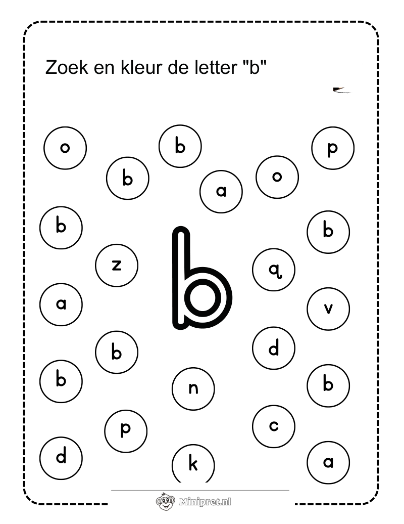 Letter B werkblad — gratis werkblad PDF