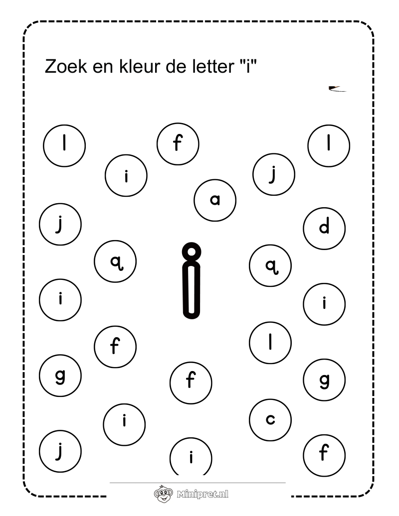 Letter I werkblad — gratis werkblad PDF