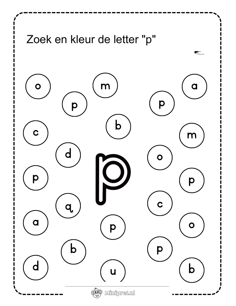 Letter P werkblad — gratis werkblad PDF