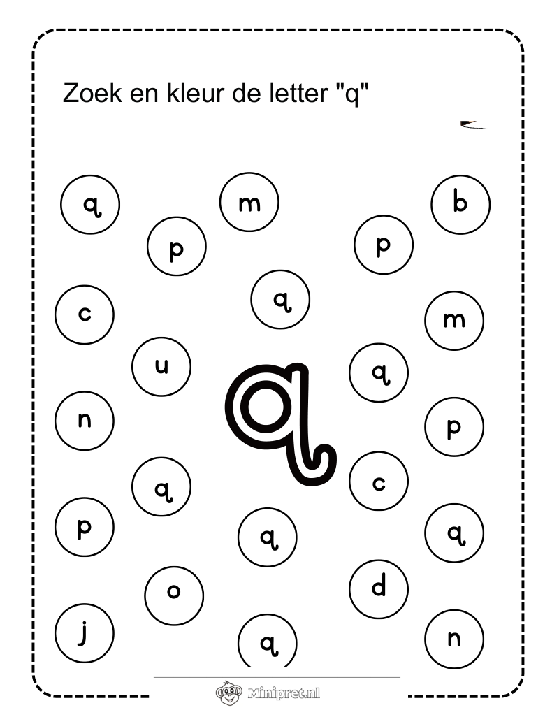 Letter Q werkblad — gratis werkblad PDF