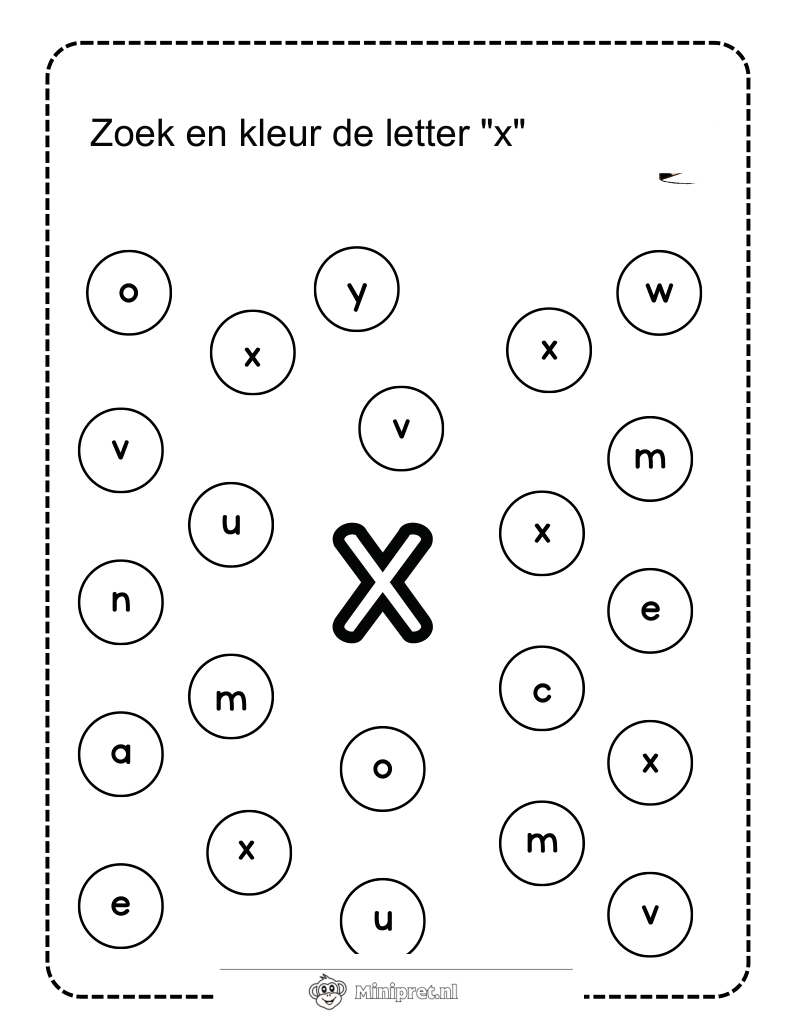 Letter X werkblad — gratis werkblad PDF