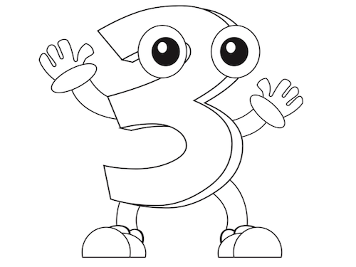 Nummer 3 werkblad — gratis werkblad PDF