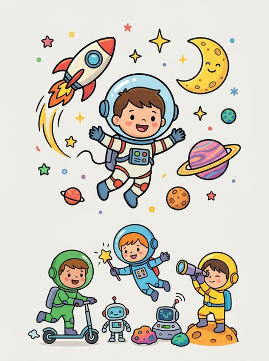 Astronaut kleurplaten