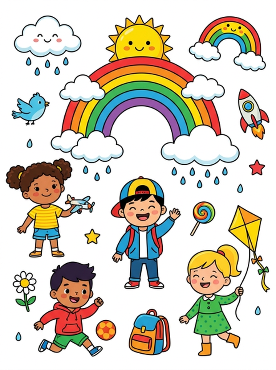 Regenboog kleurplaten