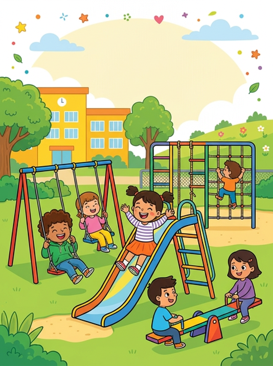 Schoolplein kleurplaten